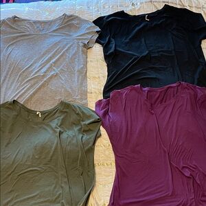 Lucy Women's Short Sleeve Tops - Black, Gray, Green, Purple